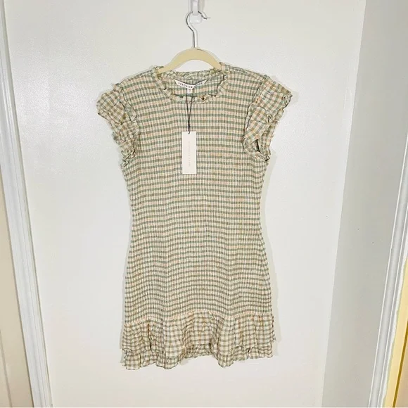 NWT Veronica Beard Cici Smocked Gingham Dress